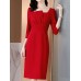 women's red skirt HF0220-01-04 women's red skirt HF0220-01-04