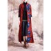 boutique plus size Winter coat fall women coats red patchwork  print Chinese Button coat for woman