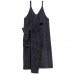 BeautifulBlack Asymmetrical Design Corduroy Cotton Sundress