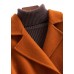 Fashion orange Woolen Coats Women Loose fitting medium length jackets tie waist coat